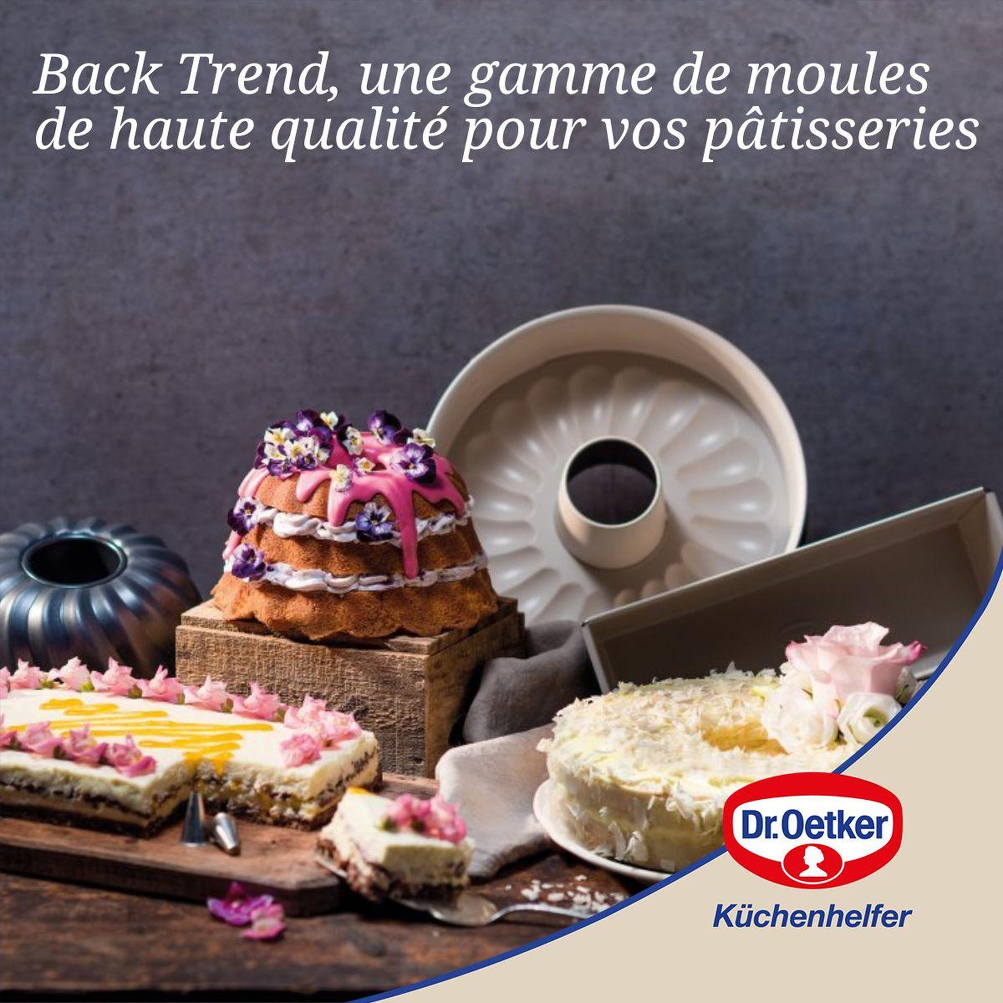 Voir la diapositive 6 : DR.OETKER Moule à manqué et à savarin double fond 28 cm dr oetker back trend