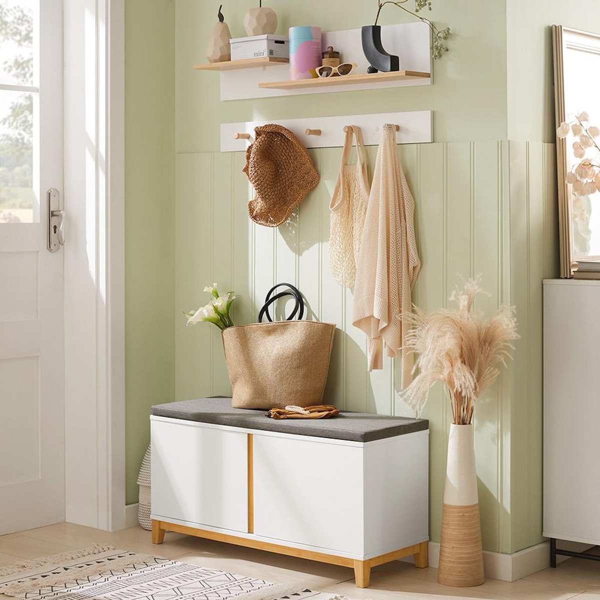 SOBUY SoBuy - Banc de rangement à chaussures avec deux portes - Nordique - FSR117