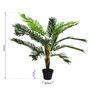 Voir la diapositive 3 : OUTSUNNY Outsunny Palmier artificiel hauteur 123 cm arbre artificiel décoration plastique fil de fer pot inclus vert