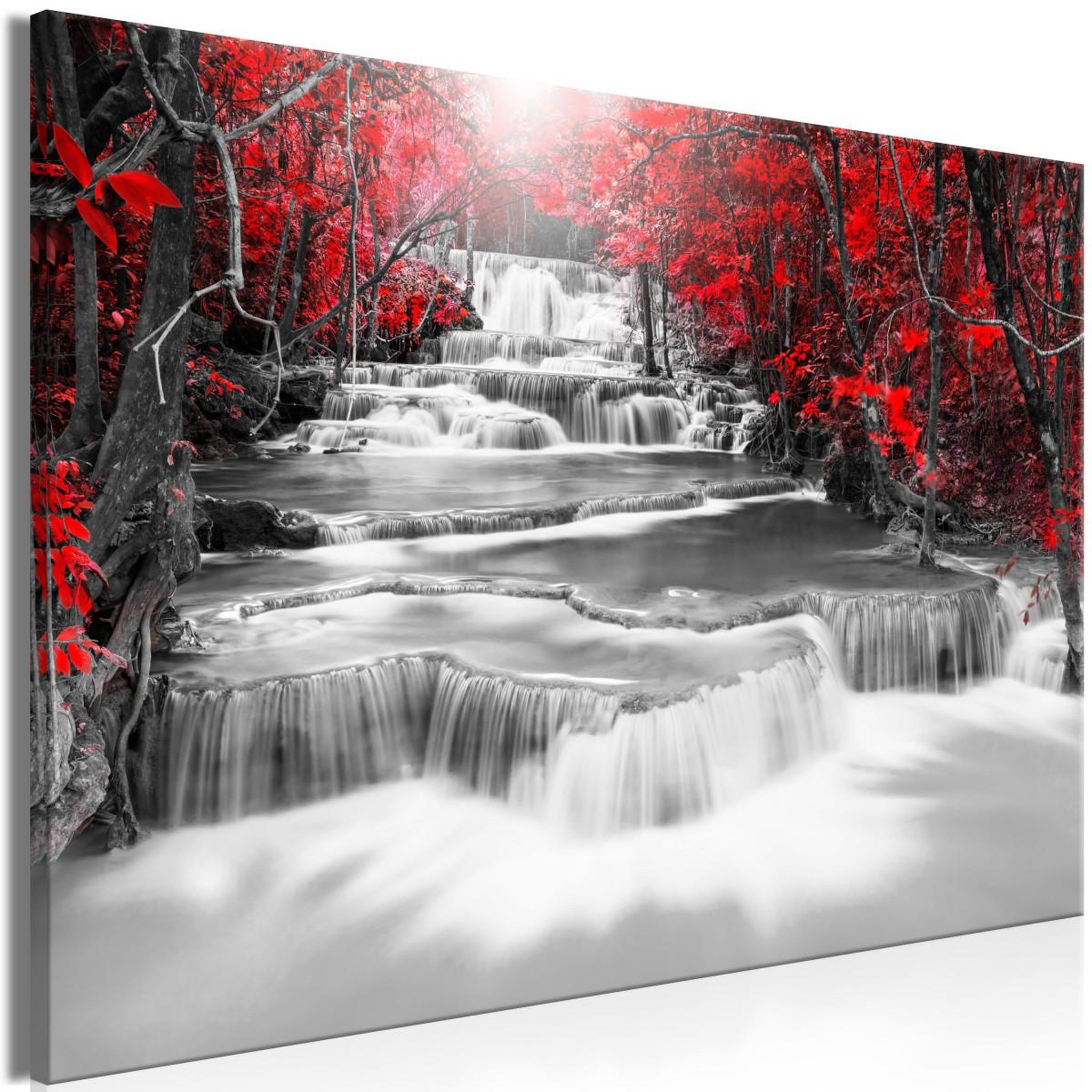 Voir la diapositive 1 : Paris Prix Tableau imprimé  cascade of thoughts wide red