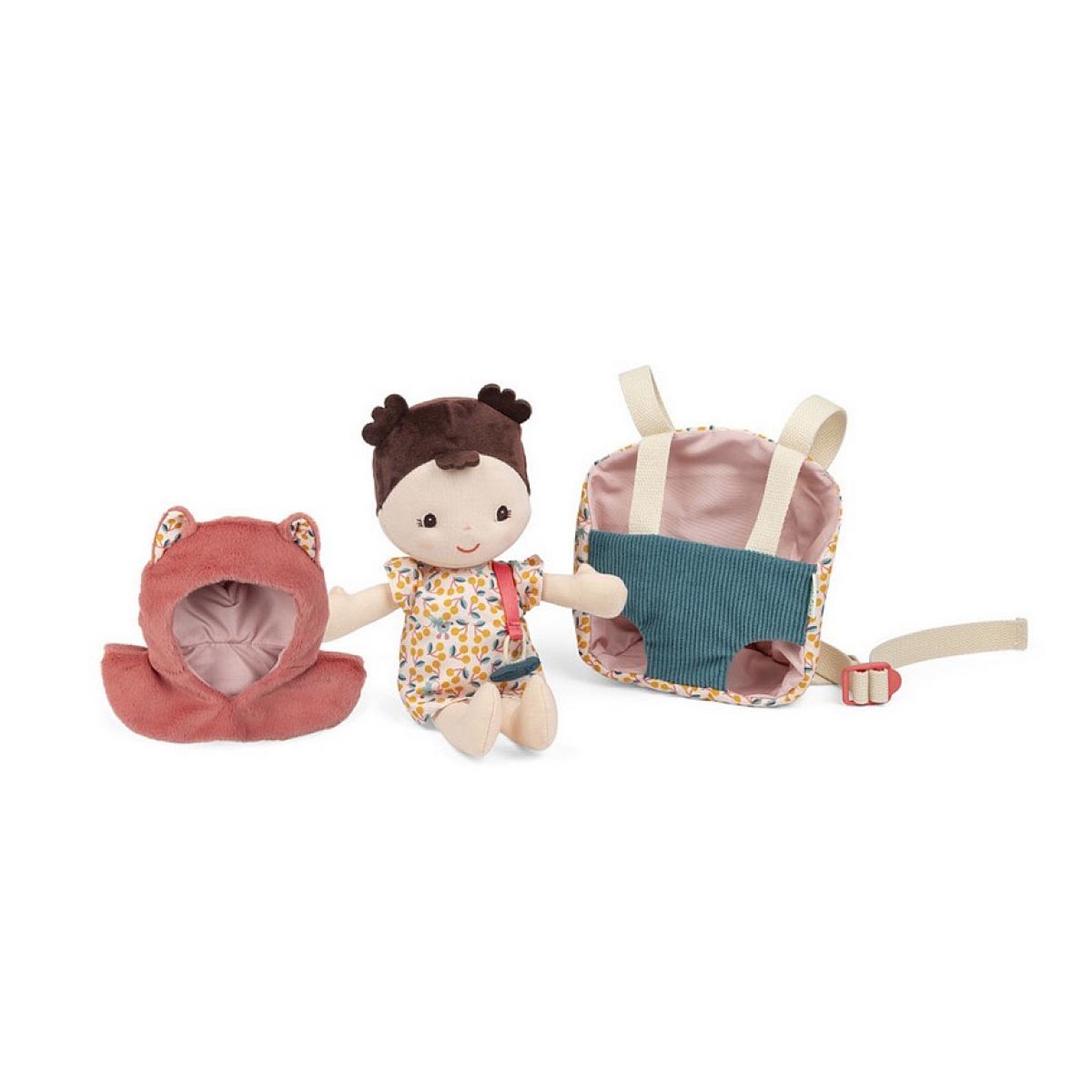 Voir la diapositive 2 : LILLIPUTIENS Poupee Jeanne et porte bebe - Poupee en tissu