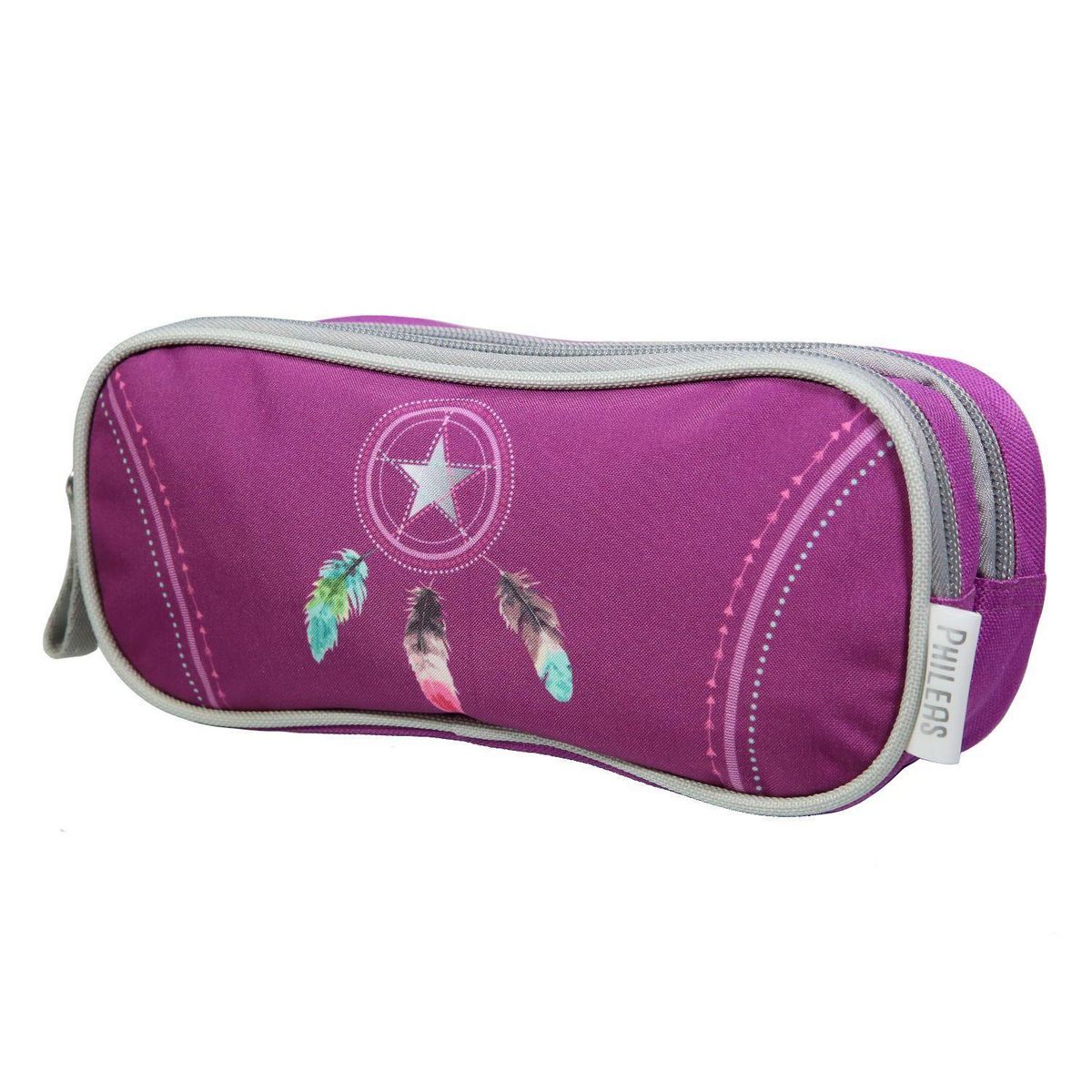 Bagtrotter BAGTROTTER Trousse scolaire 2 compartiments Phileas Attrape Rêve Plumes Violette
