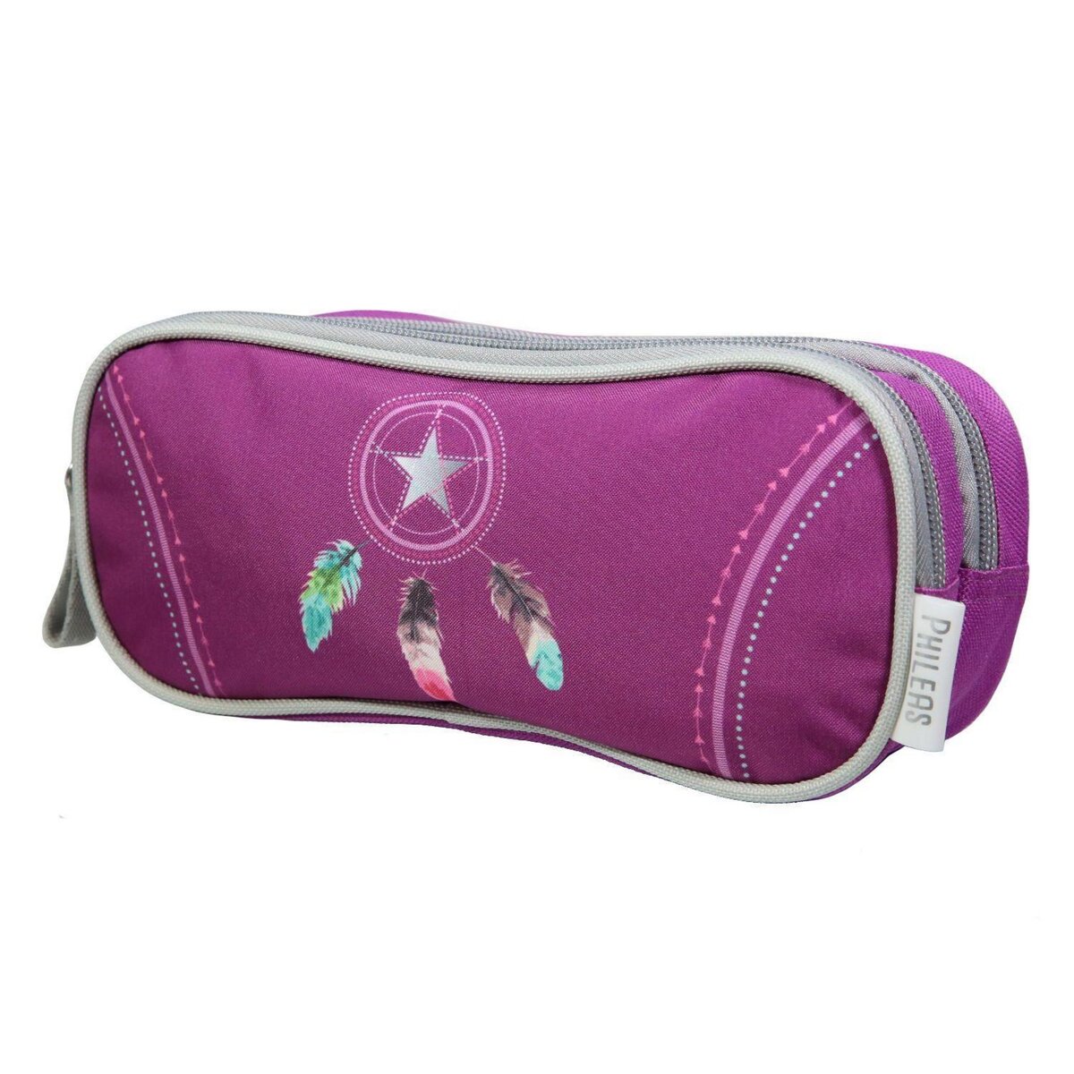 Bagtrotter BAGTROTTER Trousse scolaire 2 compartiments Phileas Attrape Rêve Plumes Violette