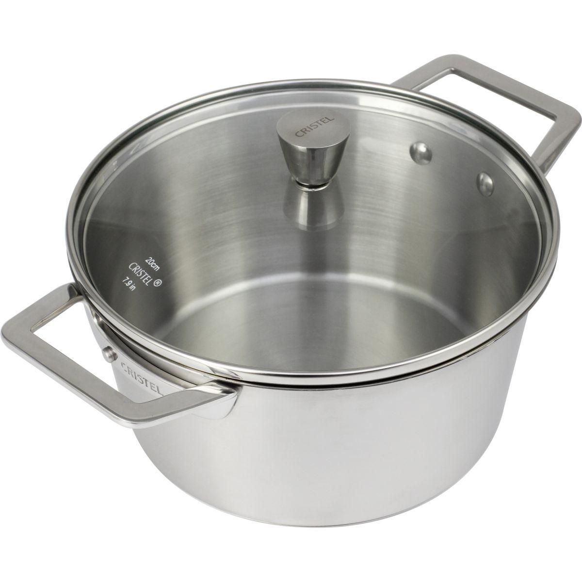 CRISTEL Faitout 24cm avec couvercle verre - 1826