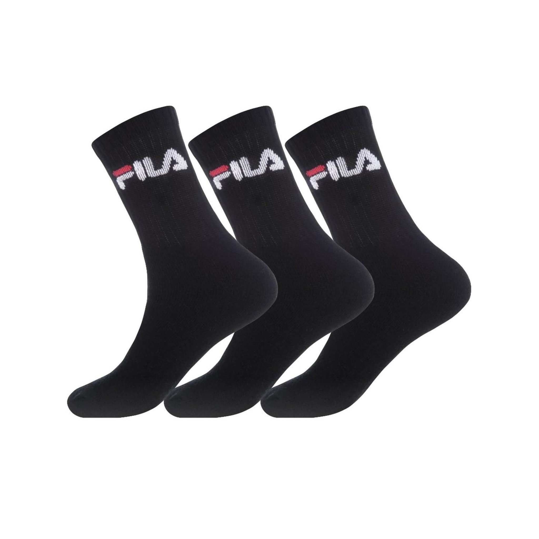 FILA Lot de 3 paires de chaussettes tennis. Coloris disponibles : Noir