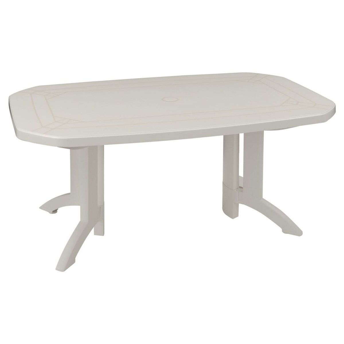 GROSFILLEX Table de jardin - Résine - Blanc - 165x100cm - VEGA