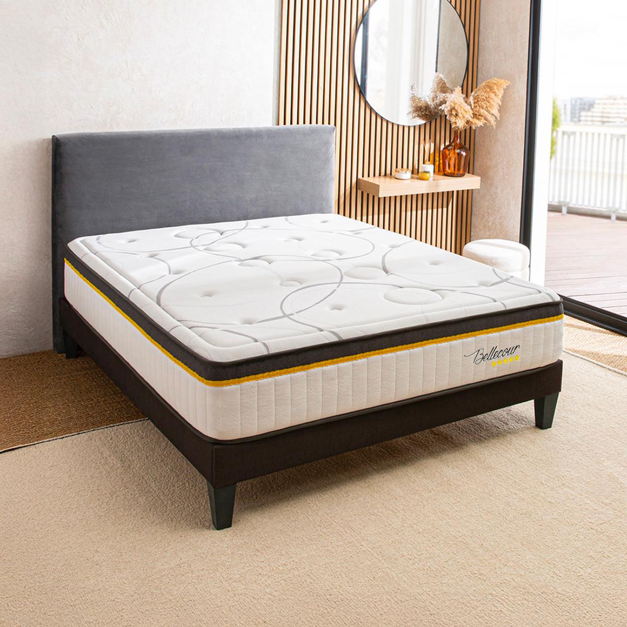 Voir la diapositive 3 : BELLECOUR Bellecour literie | ensemble bellecour 3.0 | matelas ressorts ensachés + sommier bois
