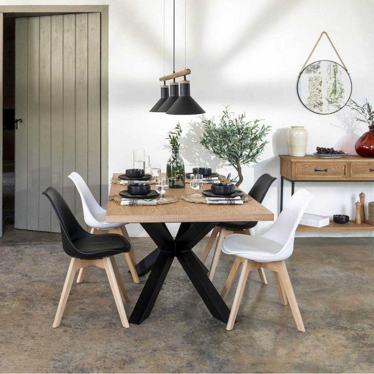 TOILINUX Lot de 4 chaises design scandinave BAYA