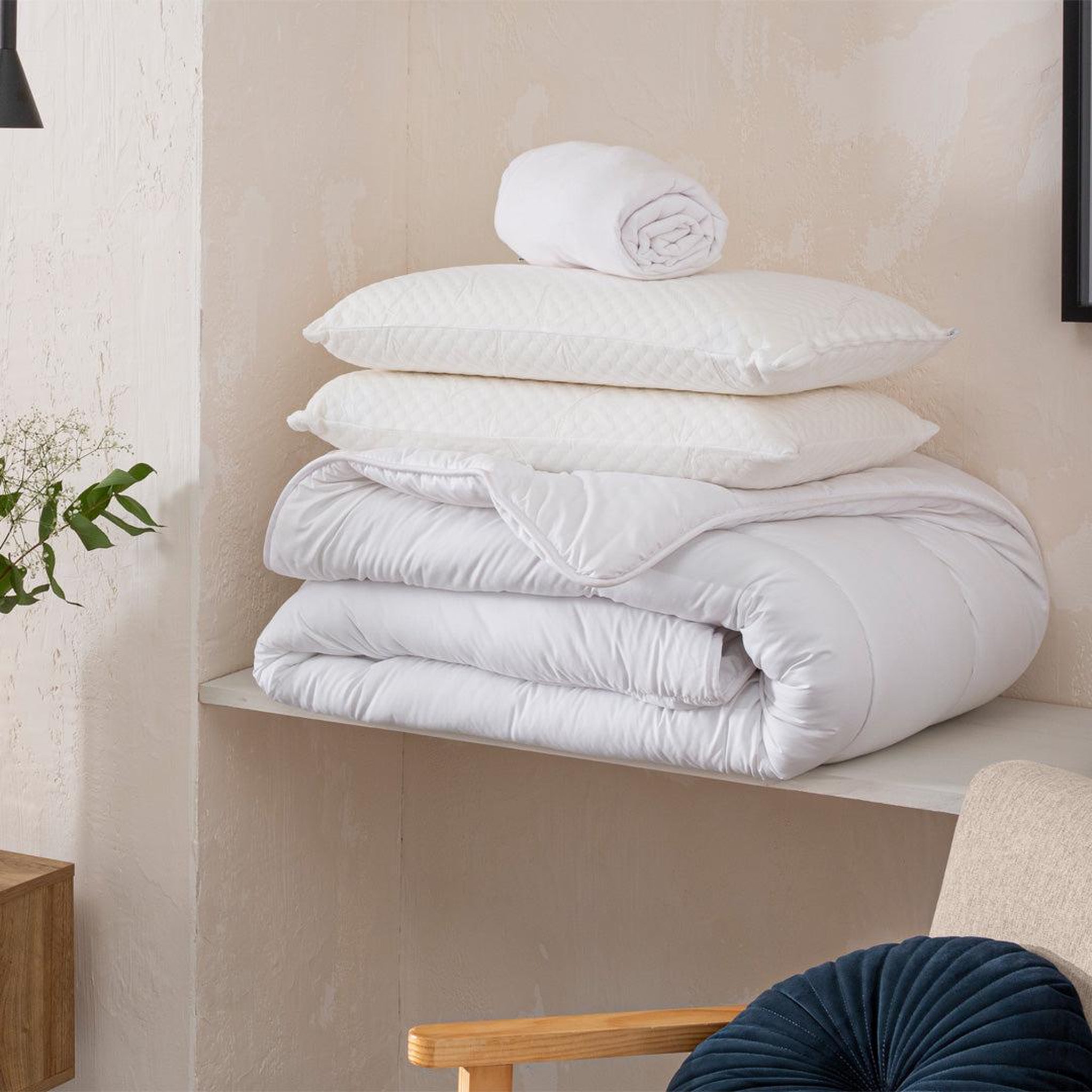 Voir la diapositive 1 : OLYMPE LITERIE Olympe literie | pack reverie protège matelas + couette + oreiller
