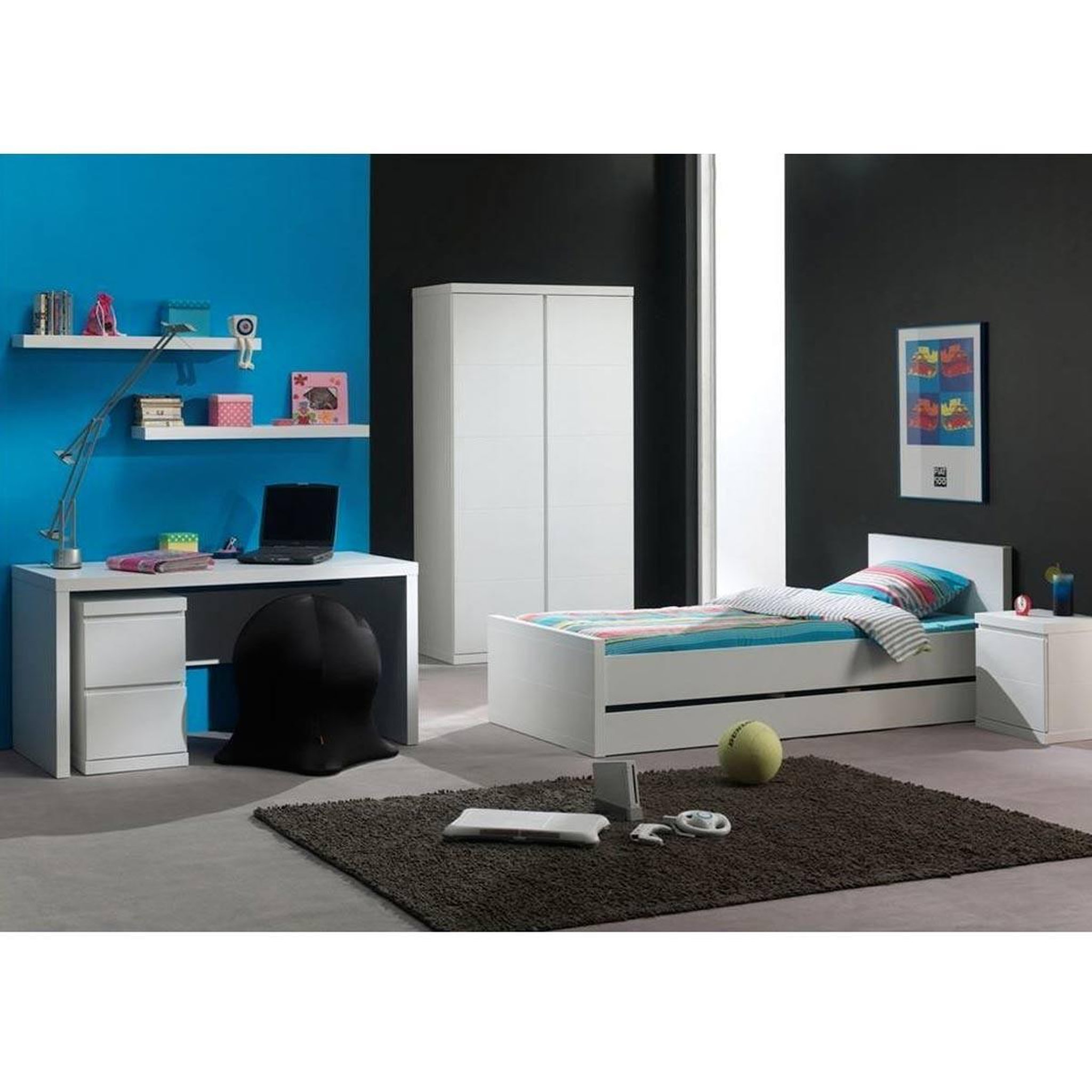 Voir la diapositive 2 : Paris Prix Bureau enfant  lara  150cm blanc