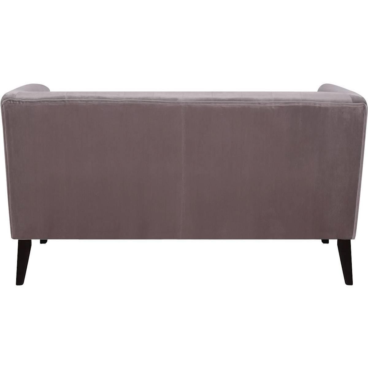 Habitat et Jardin Canapé droit fixe en velours  Vanessa  - 3 places - Gris clair