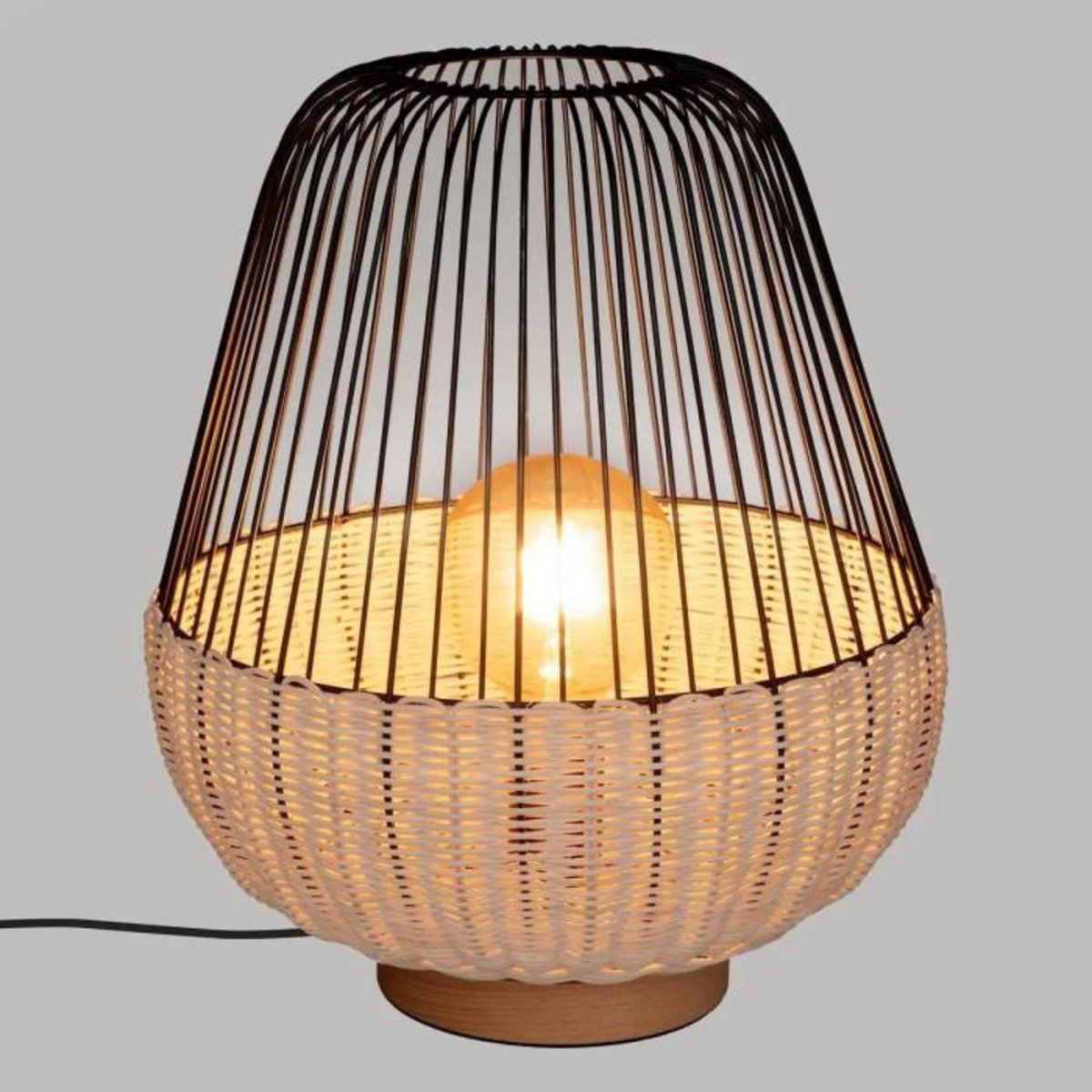 ATMOSPHERA Lampe à Poser Design  Anea  35cm Noir & Naturel