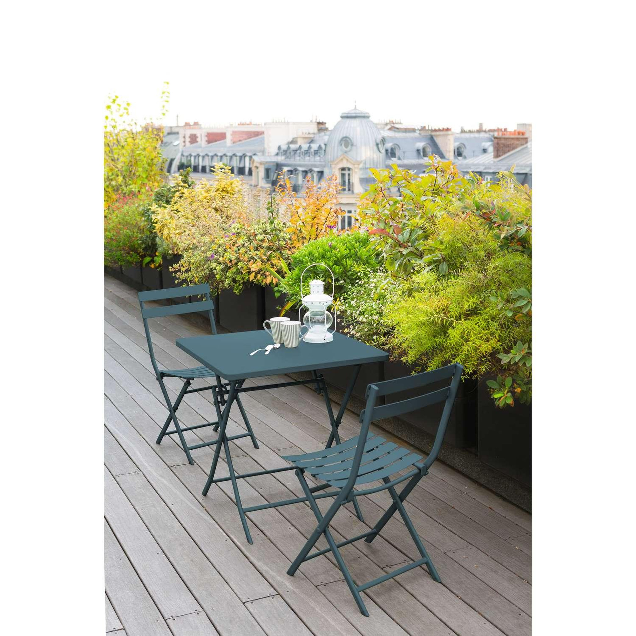 Voir la diapositive 2 : TOILINUX Lot de 2 chaises de jardin pliables en métal greensboro