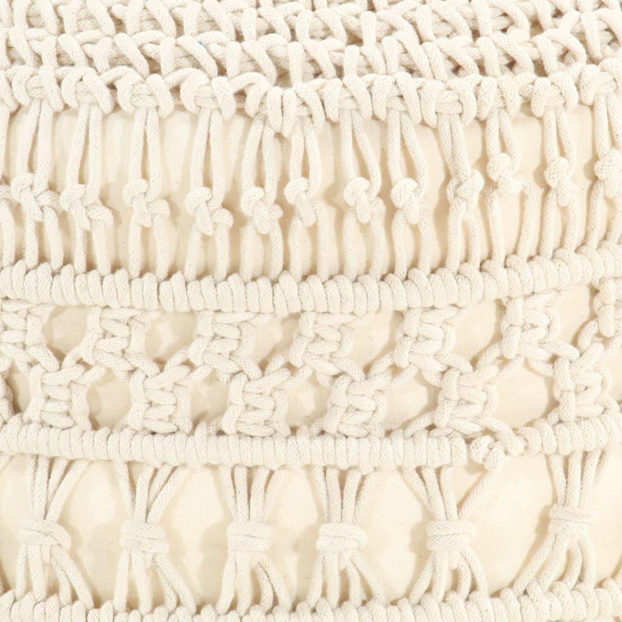 Voir la diapositive 4 : VIDAXL Pouf fait a la main en macrame 45x30 cm Coton