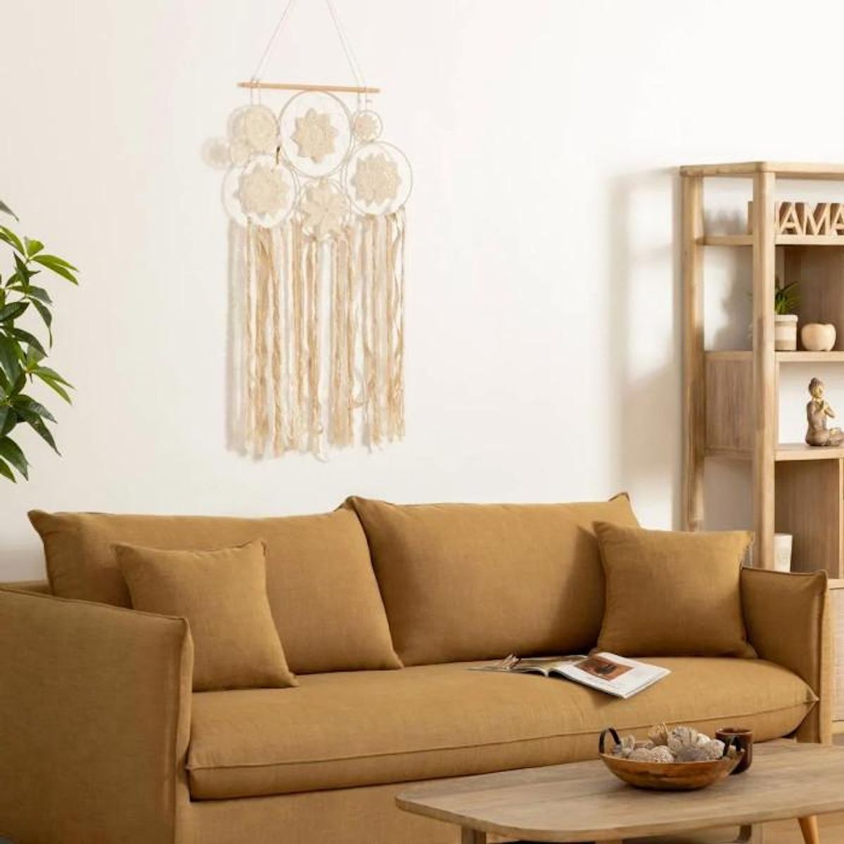 ATMOSPHERA Attrape Rêves Déco  Eté  95cm Blanc