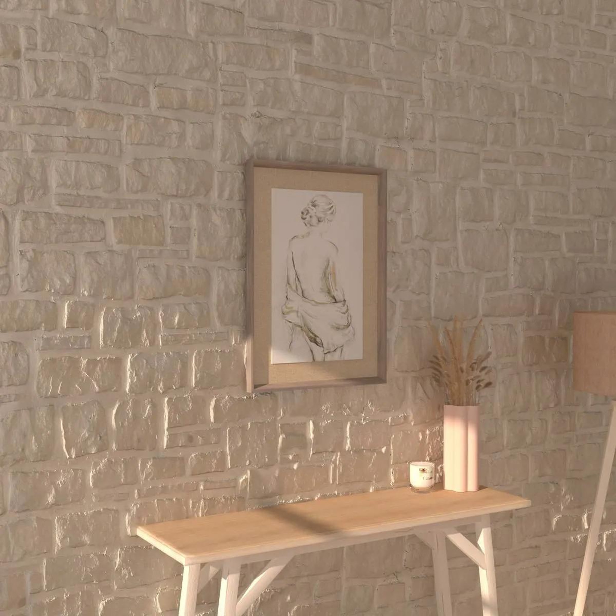 Voir la diapositive 2 : ATMOSPHERA Toile murale imprimée  nu  52x72cm gris
