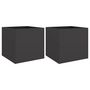 Voir la diapositive 2 : VIDAXL Jardinieres 2 pcs noir 42x40x39 cm acier