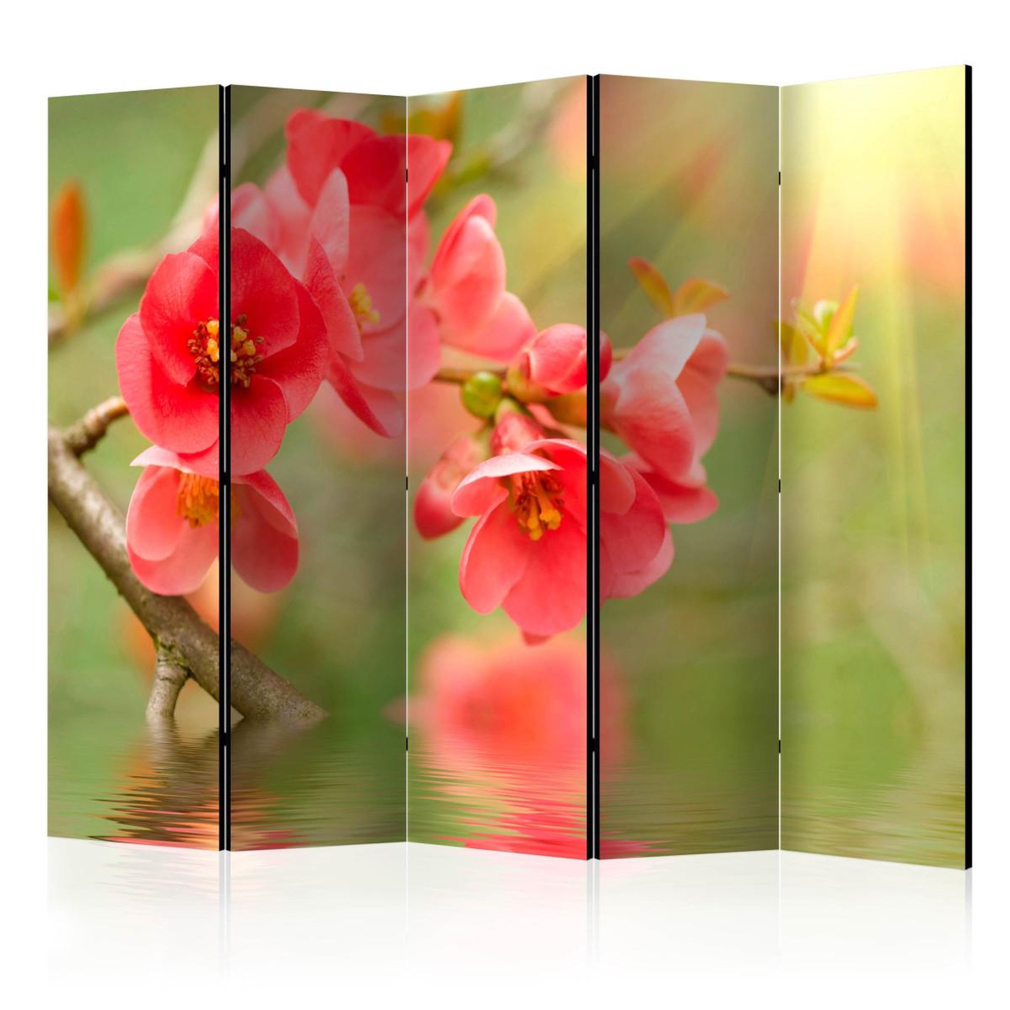 Paris Prix Paravent 5 volets  azalea reflected in the water  172x225cm