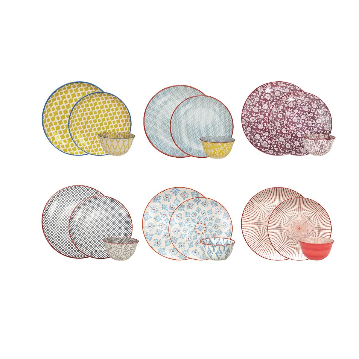 ARD TIME Service d'assiettes 18 pièces SABAE en céramique