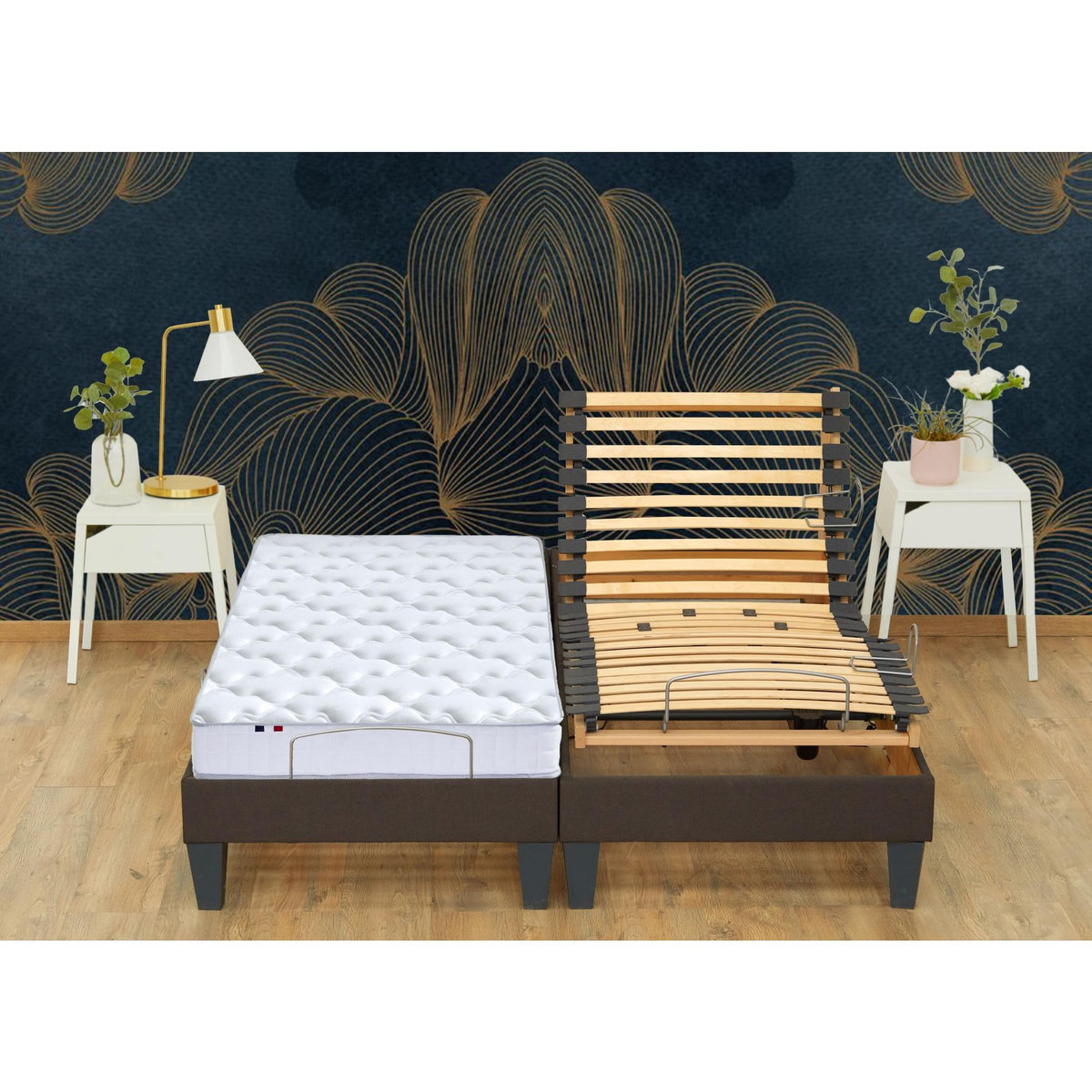 IDLITERIE Matelas de relaxation 100% Latex 3 zones 90 x 200 cm