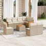 Voir la diapositive 1 : VIDAXL Salon de jardin avec coussins 9 pcs beige resine tressee
