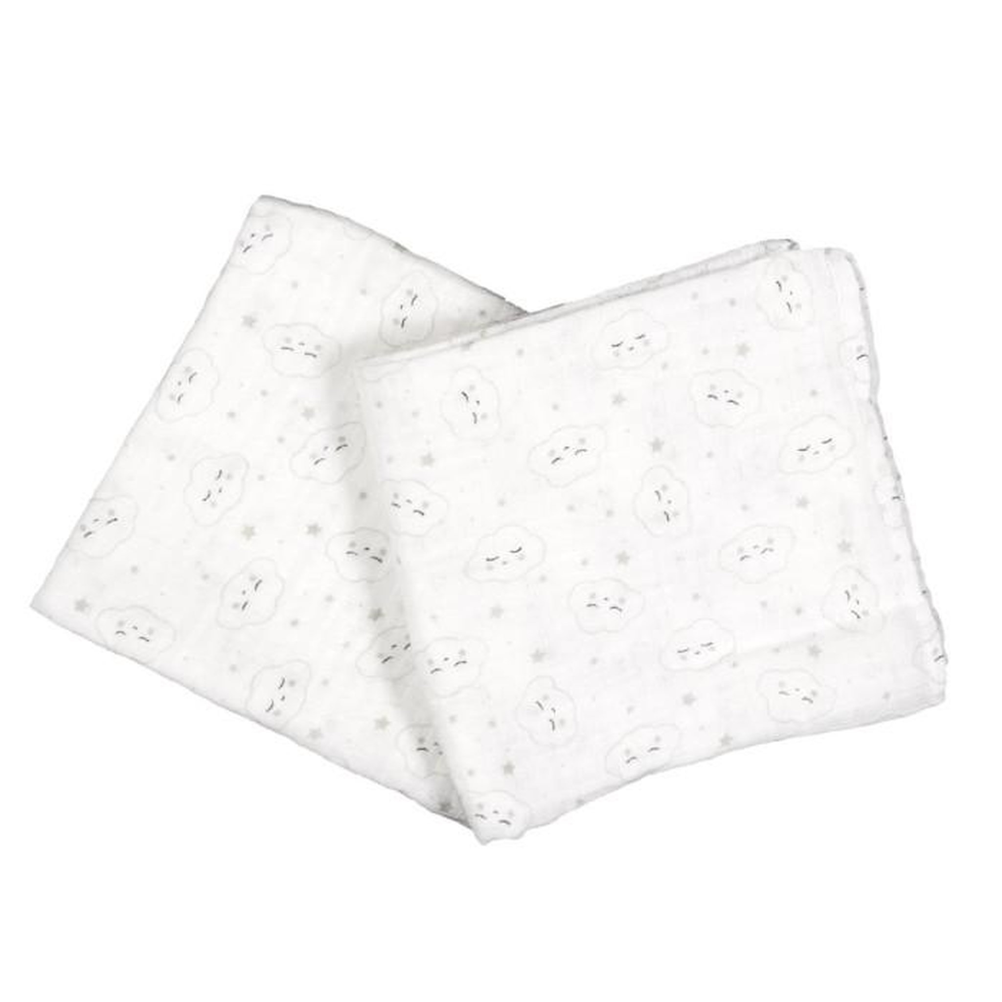 Voir la diapositive 1 : Paris Prix Lot de 2 Langes pour Bébé  Coton  70x70cm Blanc