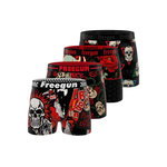 FREEGUN Lot de 4 boxers homme Rock Da Summer. Coloris disponibles : Rouge