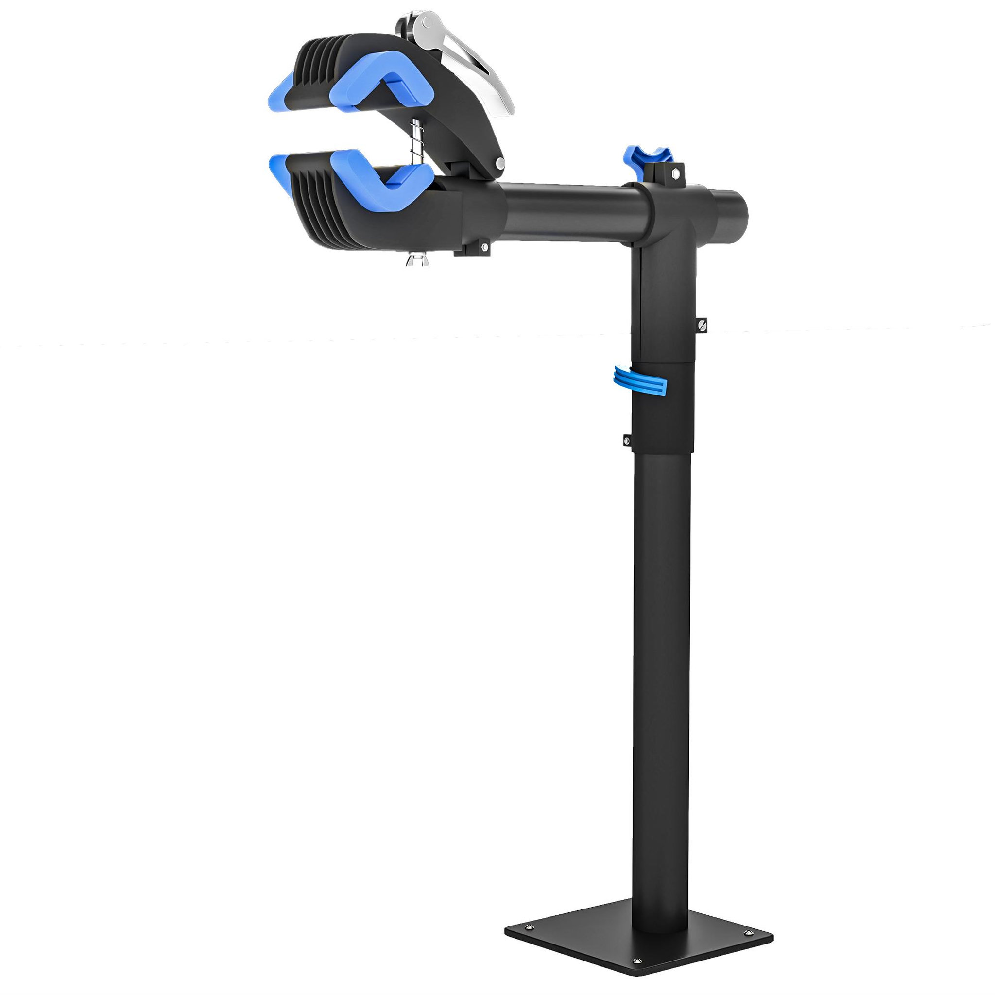 Voir la diapositive 1 : HOMCOM Support de réparation de vélo réglable - pied d'atelier vélo - pince pivotante 360° - charge max. 25 Kg - noir bleu