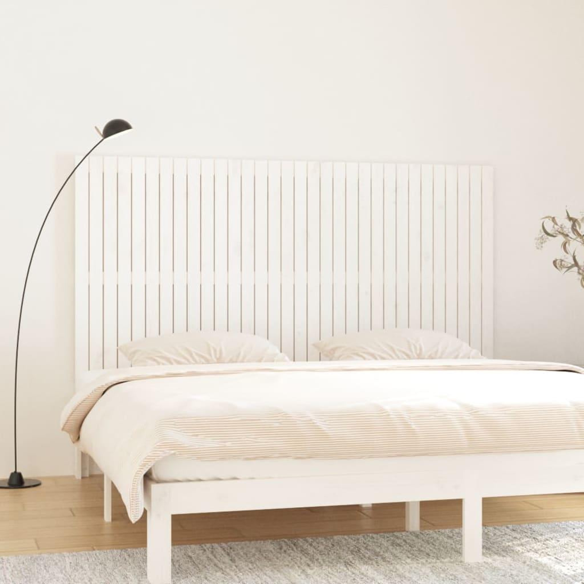 Voir la diapositive 1 : VIDAXL Tete de lit murale Blanc 204x3x110 cm Bois massif de pin