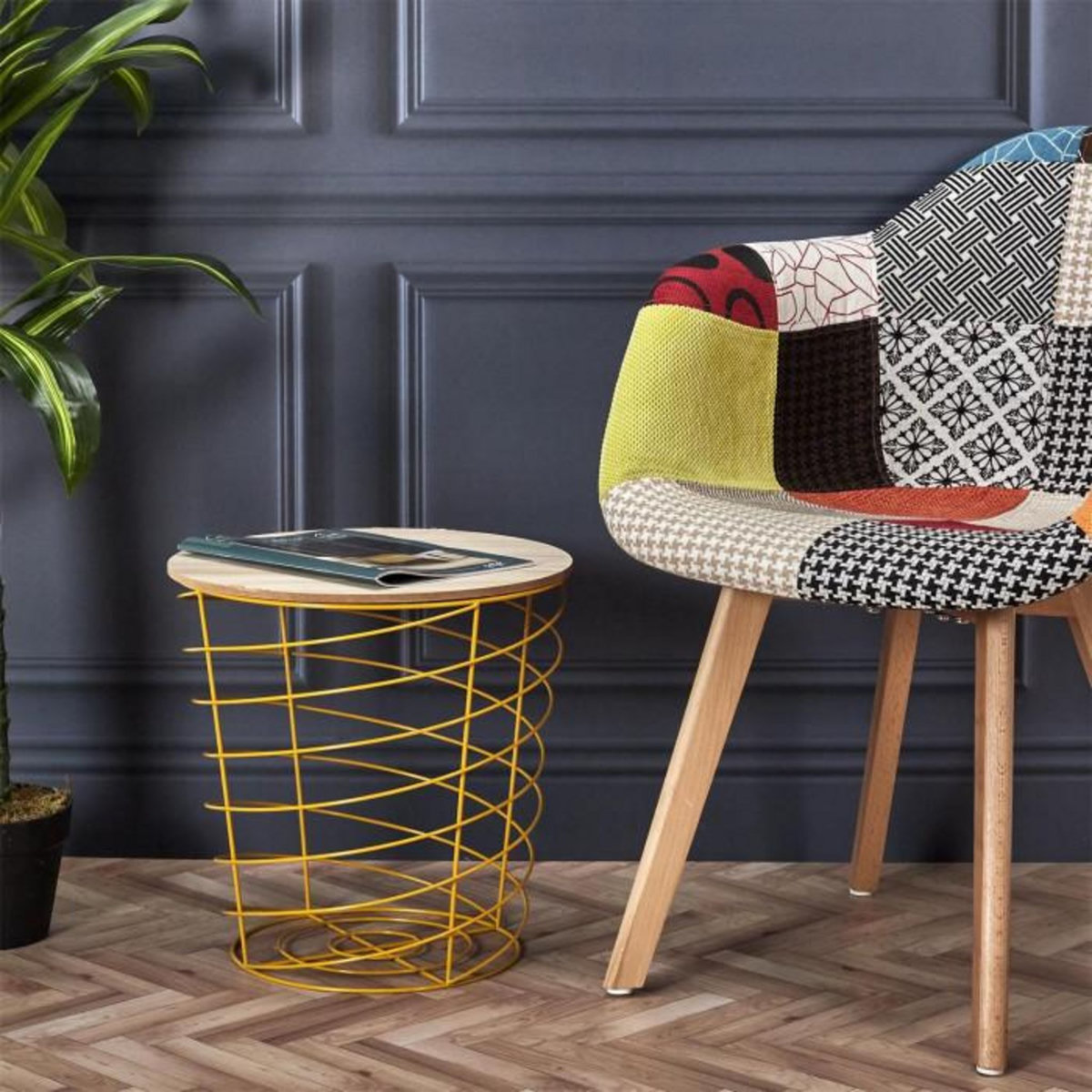 Paris Prix Table d'Appoint Design  Cyclone  40cm Jaune