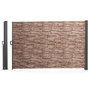 Voir la diapositive 1 : ID MARKET Paravent extérieur rétractable 180 x 400 cm motif pierre store latéral