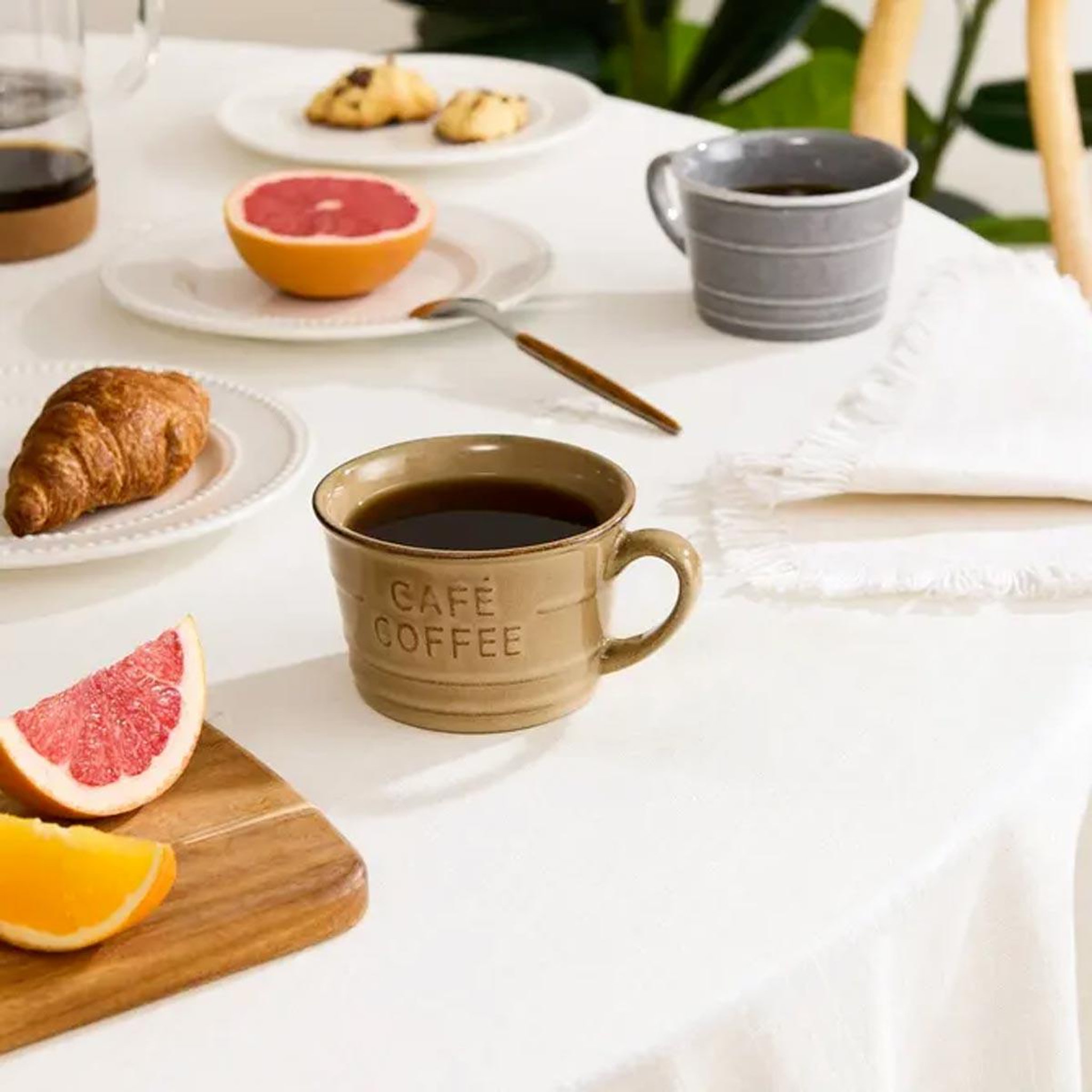 Voir la diapositive 3 : SECRET DE GOURMET Lot de 6 tasses à café  joel  26cl beige