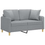 Voir la diapositive 3 : VIDAXL Canape 2 places avec oreillers gris clair 120 cm tissu
