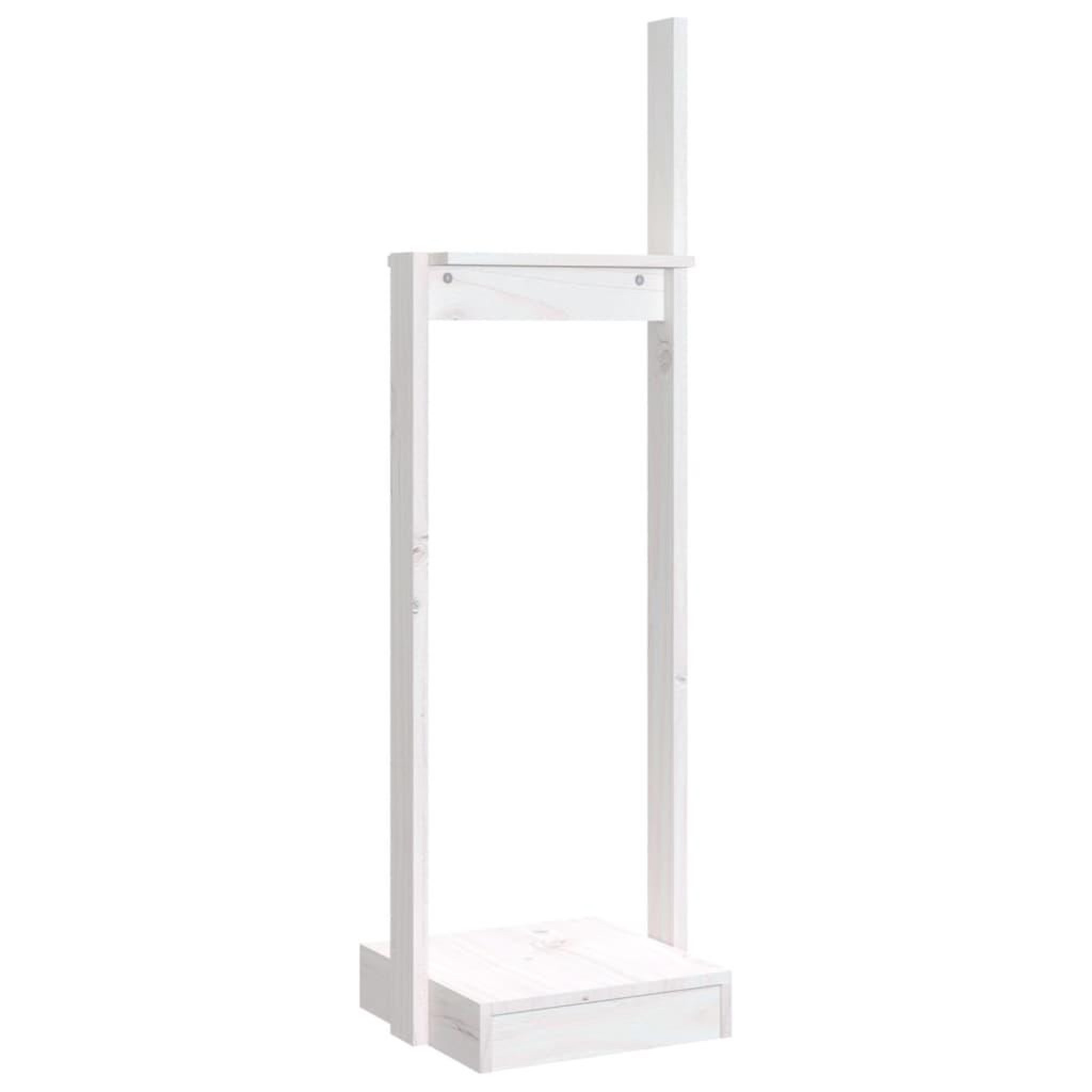 Voir la diapositive 2 : VIDAXL Porte-buches Blanc 33,5x30x110 cm Bois massif de pin