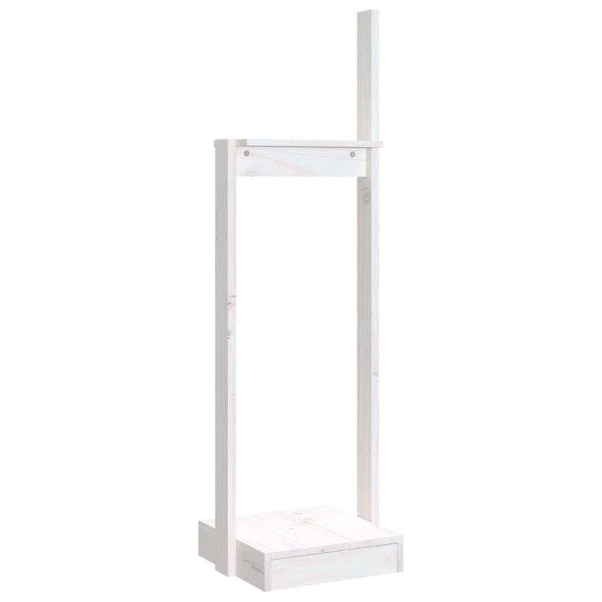 VIDAXL Porte-buches Blanc 33,5x30x110 cm Bois massif de pin