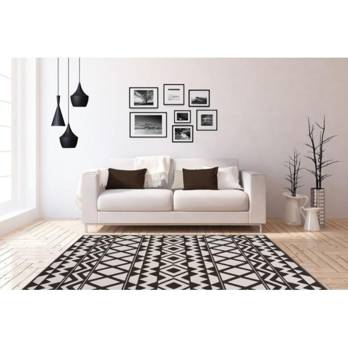 Paris Prix Tapis Ethnique à Poils Courts  Esperanto VII  Marron