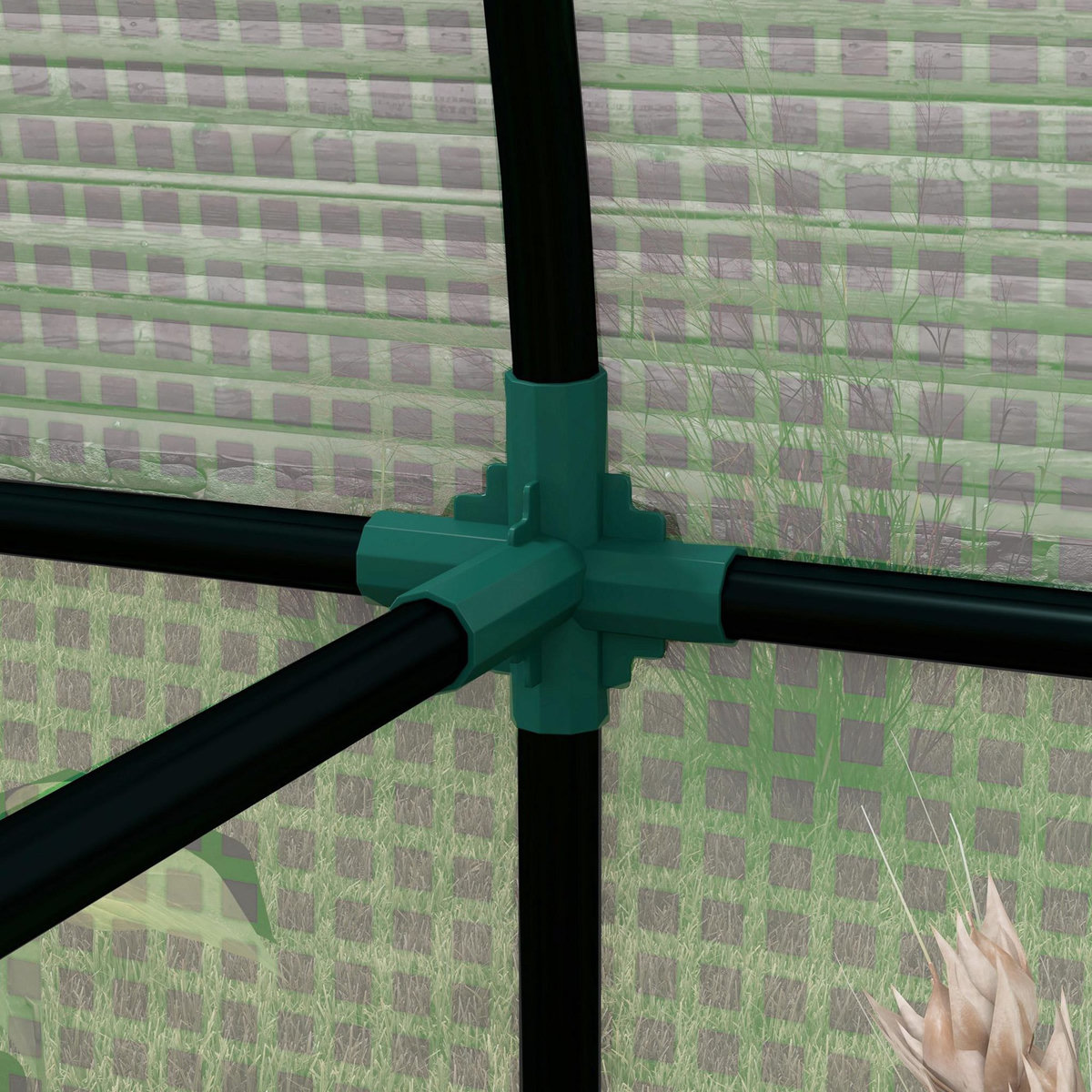 OUTSUNNY Serre de jardin 1,8 m² - 2 portes zippées 4 fenêtres - acier PE vert