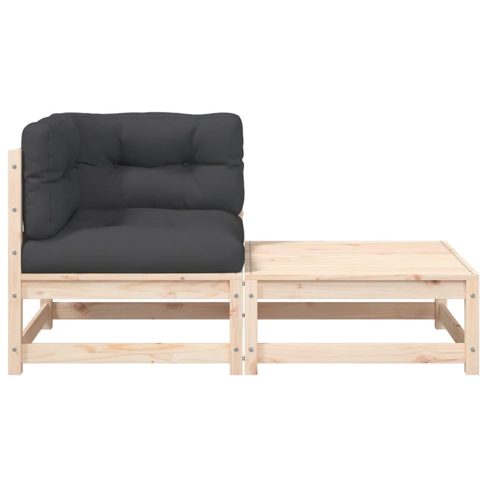 Voir la diapositive 5 : VIDAXL Canape d'angle de jardin avec coussins et repose-pieds