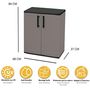 Voir la diapositive 2 : ART PLAST Armoire de Rangement Grise Armoire basse 2 portes Polypropylène 68x37h84 cm ArtPlast