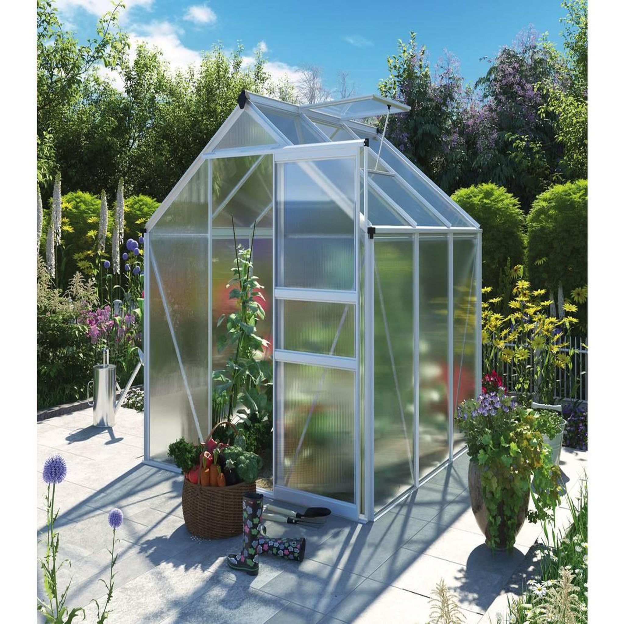 Voir la diapositive 2 : Habitat et Jardin Serre jardin polycarbonate  hortensia  - 3,65m²