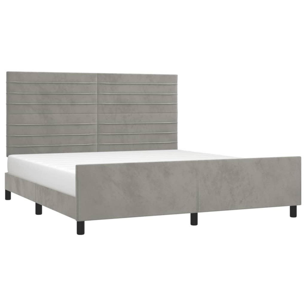 VIDAXL Cadre de lit sans matelas gris clair 160x200 cm velours