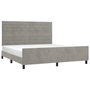 Voir la diapositive 3 : VIDAXL Cadre de lit sans matelas gris clair 160x200 cm velours