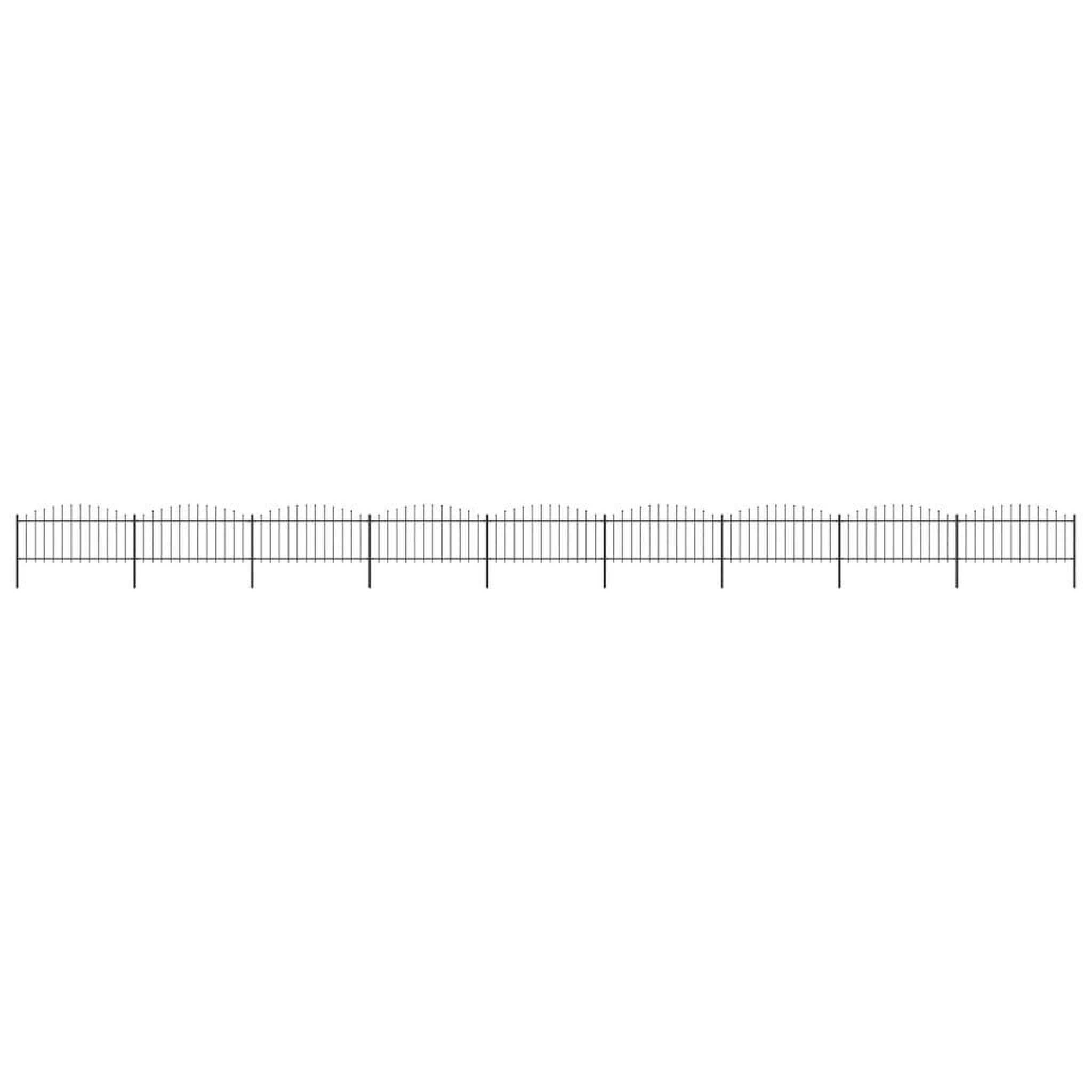 VIDAXL Cloture de jardin a dessus en lance Acier (0,5-0,75)x15,3m Noir