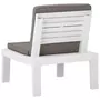 VIDAXL Chaises de salon de jardin avec coussins 2 pcs Plastique Blanc
