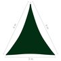 VIDAXL Voile de parasol Tissu Oxford triangulaire 3x4x4 m Vert fonce