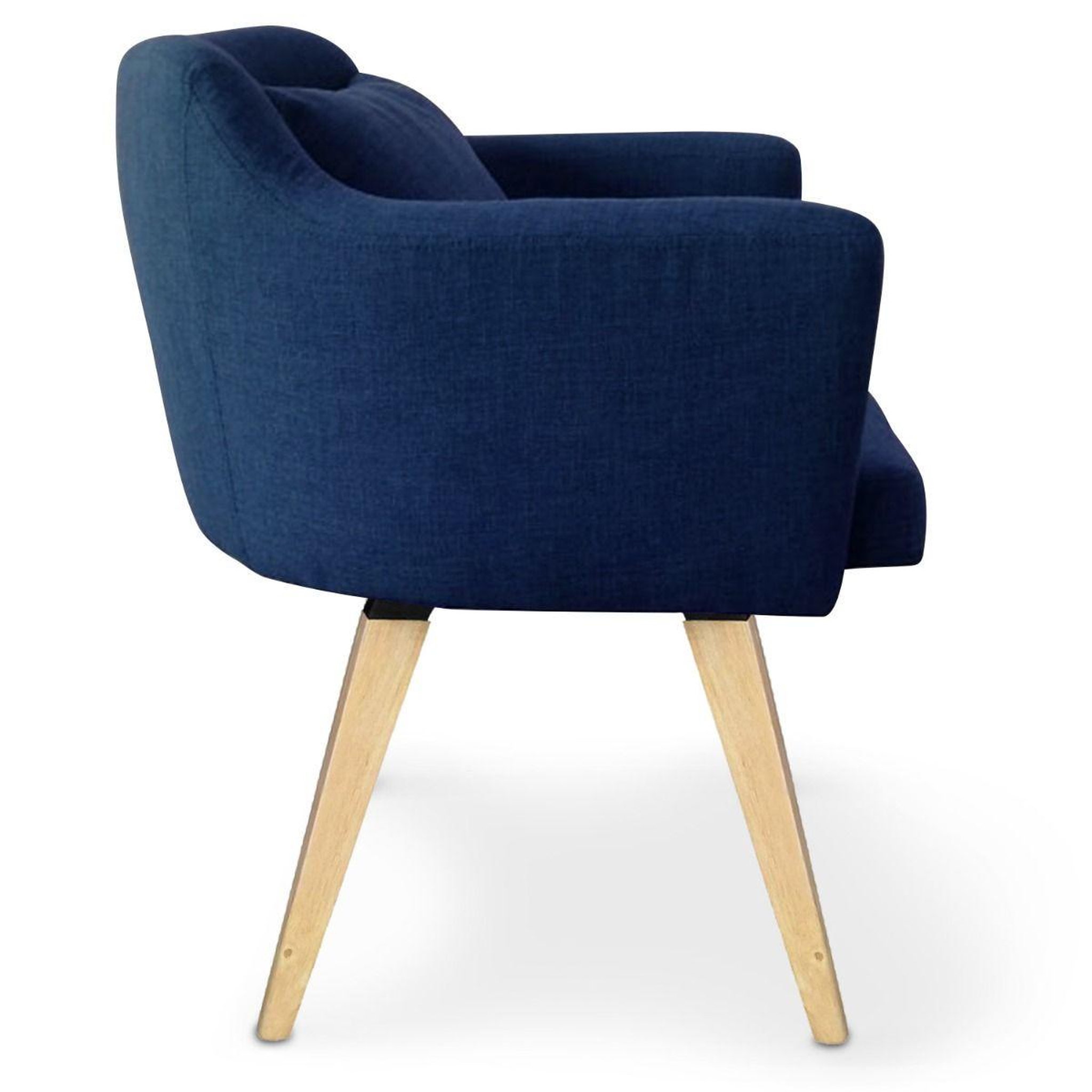 Voir la diapositive 3 : Paris Prix Lot de 2 fauteuils scandinave en tissu  delante  67cm bleu