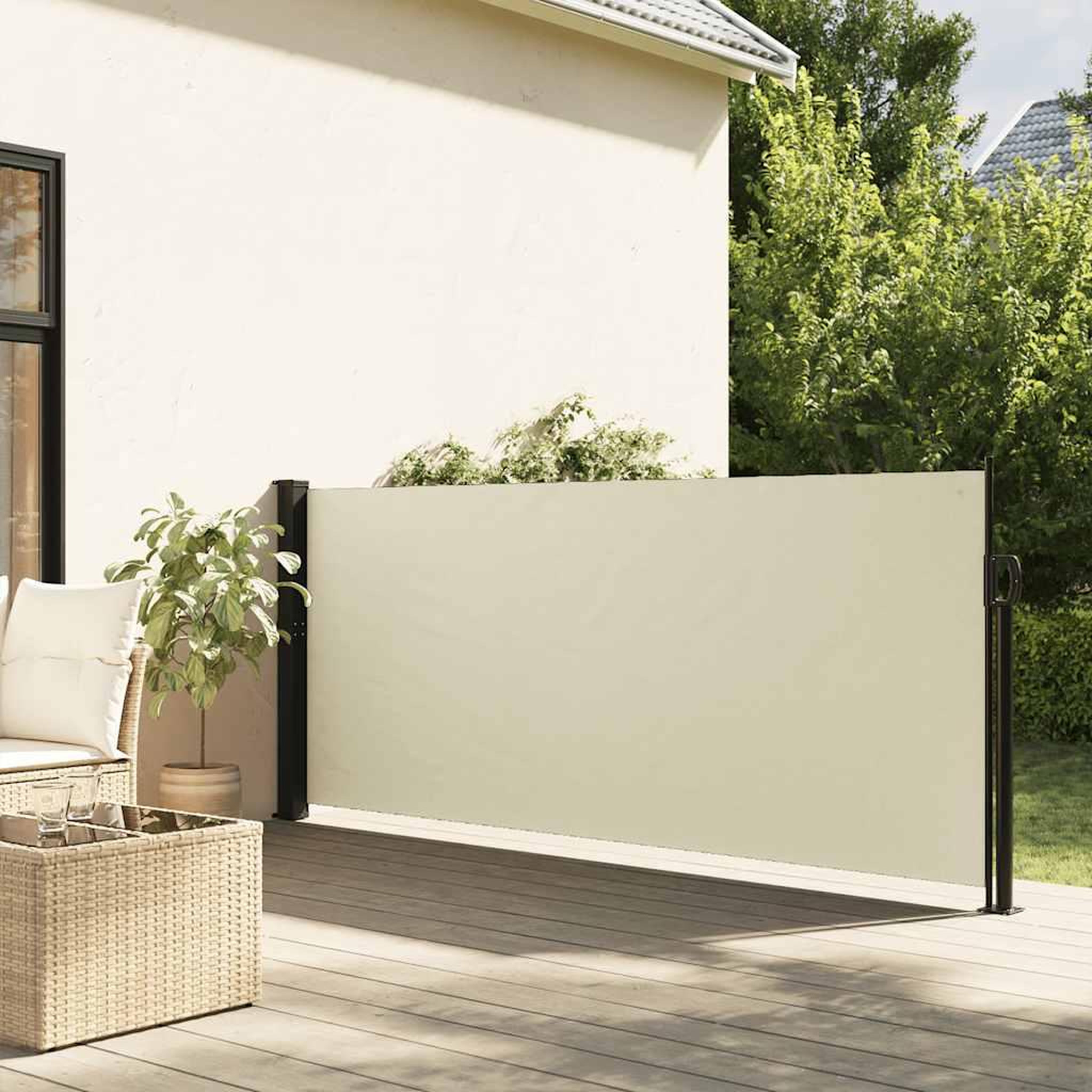 VIDAXL Auvent lateral retractable creme 140x500 cm