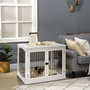 Voir la diapositive 2 : PAWHUT Cage pour chien animaux cage en bois MDF classe E1 3 portes verrouillables max. 30 Kg dim. 81L x 58l x 66H cm blanc noir