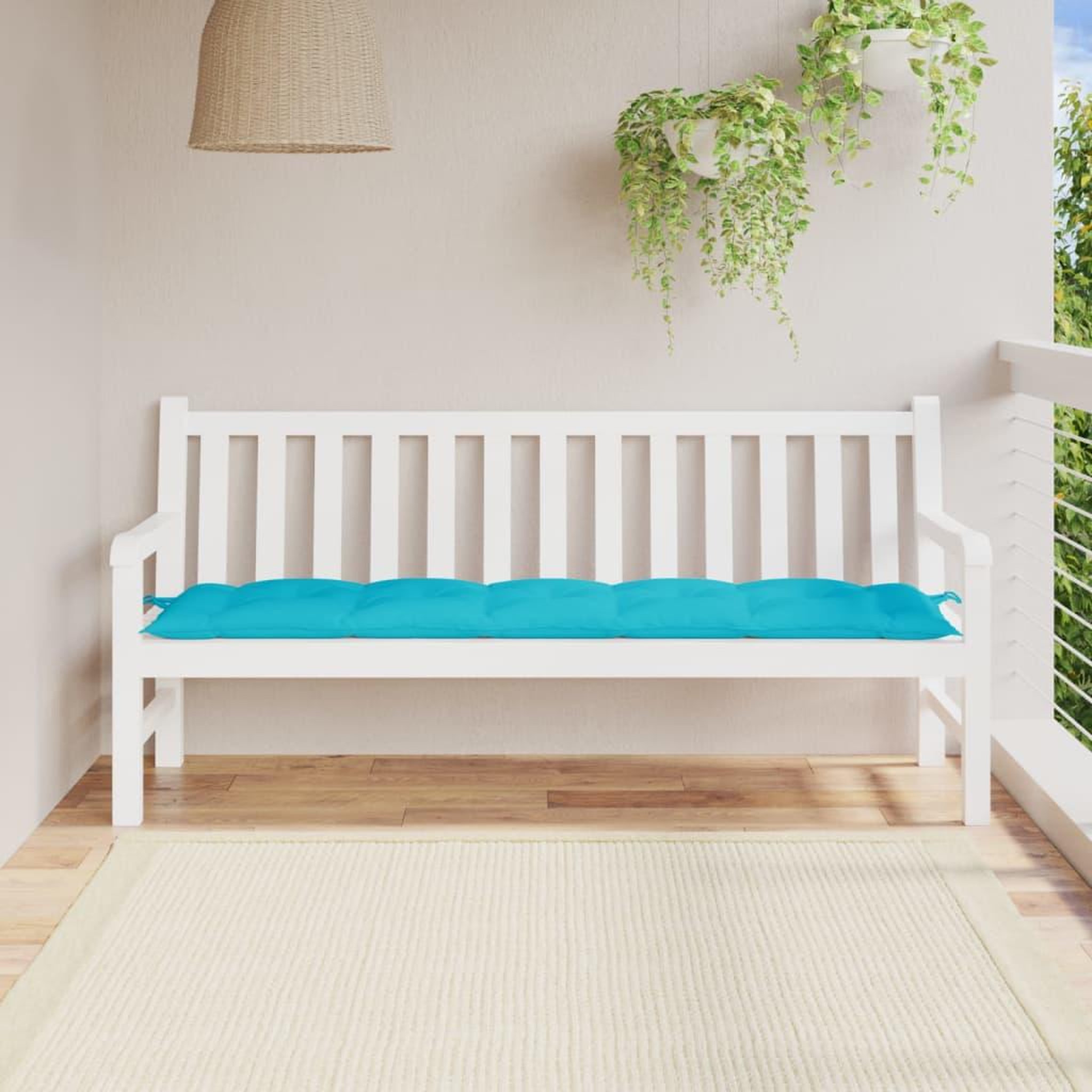 Voir la diapositive 1 : VIDAXL Coussin de banc de jardin turquoise 180x50x7 cm tissu oxford