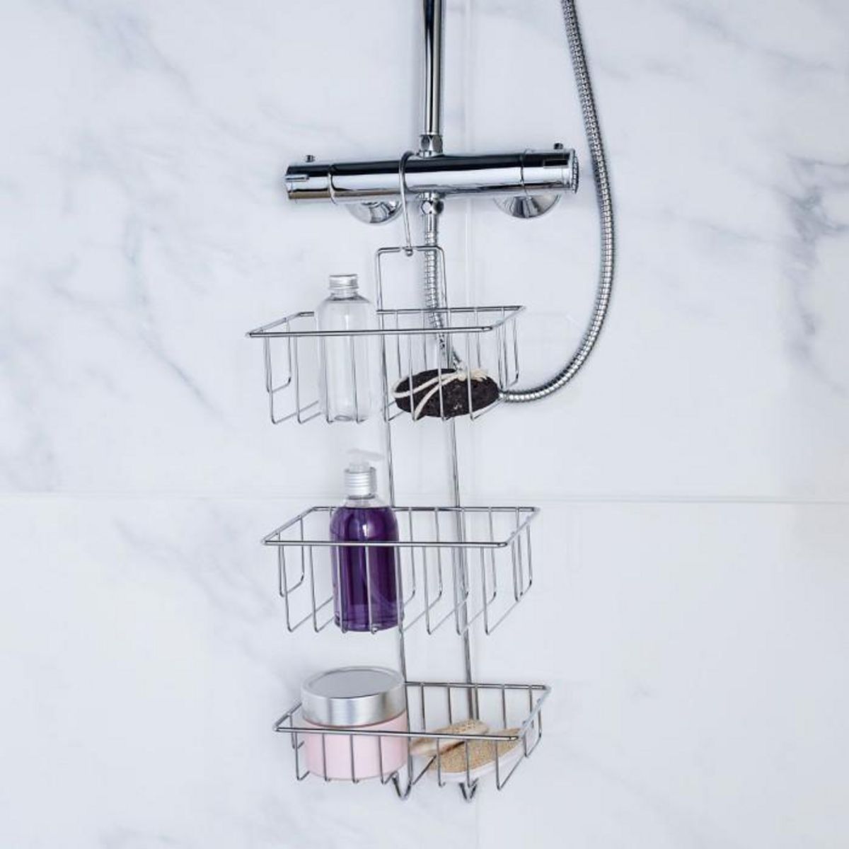 Paris Prix Serviteur de Douche 3 Niveaux  Filaire Basic  59cm Chrome